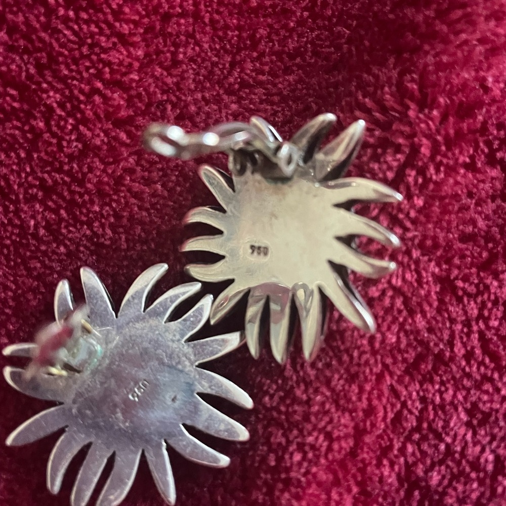 Turquoise silver sun and earrings - Picture 4 of 4